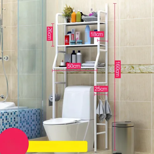 Усиленная стойка над унитазом Toilet Rack TM-020, порошковое покрытие, высота 160 см, белая - фото 7