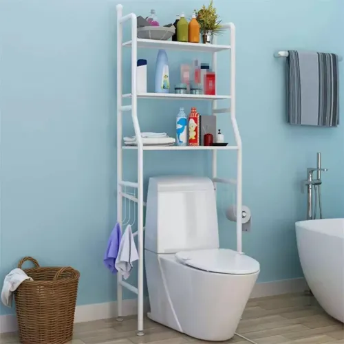 Посилена стійка над унітазом Toilet Rack TM-020, порошкове покриття, висота 160 см, біла - фото 2