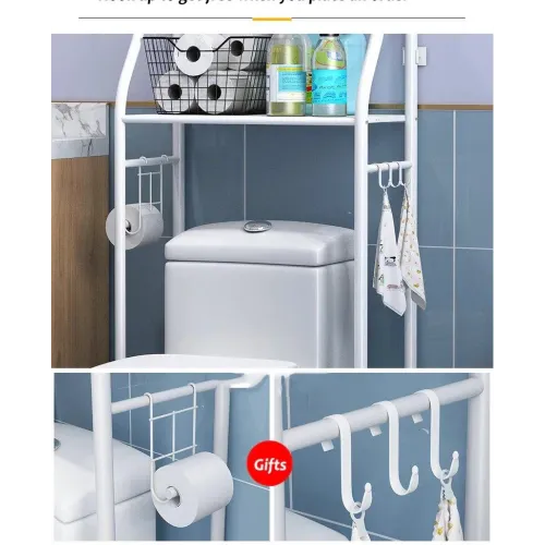 Посилена стійка над унітазом Toilet Rack TM-020, порошкове покриття, висота 160 см, біла - фото 3