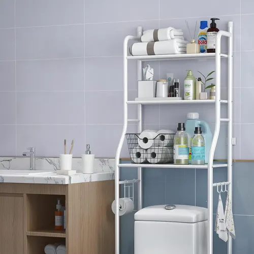 Посилена стійка над унітазом Toilet Rack TM-020, порошкове покриття, висота 160 см, біла - фото 4