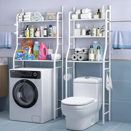 Посилена стійка над унітазом Toilet Rack TM-020, порошкове покриття, висота 160 см, біла - фото 6