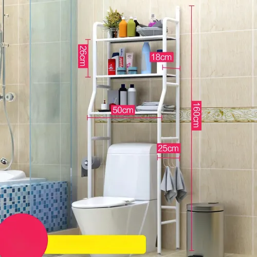 Посилена стійка над унітазом Toilet Rack TM-020, порошкове покриття, висота 160 см, біла - фото 7