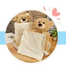 Дитяча інтерактивна іграшка плюшевий ведмедик Peekaboo Bear, 30 см висота, коричневий, на батарейках