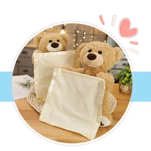 Дитяча інтерактивна іграшка плюшевий ведмедик Peekaboo Bear, 30 см висота, коричневий, на батарейках