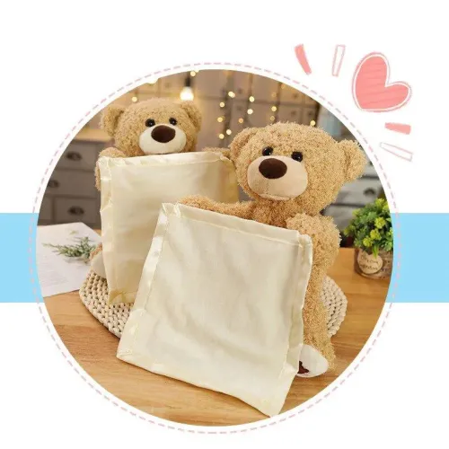 Дитяча інтерактивна іграшка плюшевий ведмедик Peekaboo Bear, 30 см висота, коричневий, на батарейках