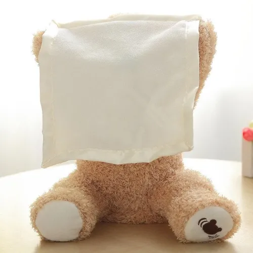 Дитяча інтерактивна іграшка плюшевий ведмедик Peekaboo Bear, 30 см висота, коричневий, на батарейках - фото 3