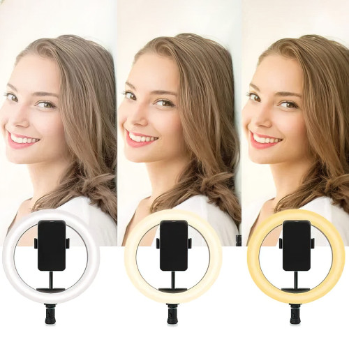 Світлодіодна кільцева лампа RING LED PRO зі штативом 2 метри, 26 см, 1000 люменів, 5500 К, RGB кольору - фото 9