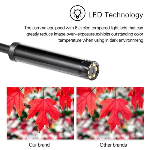 Гнучкий USB ендоскоп 1/0.3 МП Endoscope android camera, Для андроїд і ПК, гнучкий провід, підсвітка - фото 2
