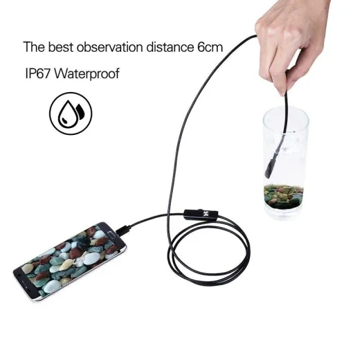 Гнучкий USB ендоскоп 1/0.3 МП Endoscope android camera, Для андроїд і ПК, гнучкий провід, підсвітка - фото 5