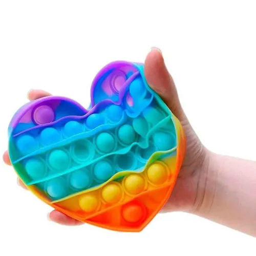 Великий POP IT Heart веселка, 27 кнопок, різні форми, дитяча інтерактивна іграшка, антистрес, SPA силікон - фото 2