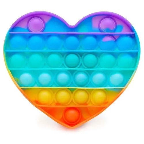 Великий POP IT Heart веселка, 27 кнопок, різні форми, дитяча інтерактивна іграшка, антистрес, SPA силікон - фото 4