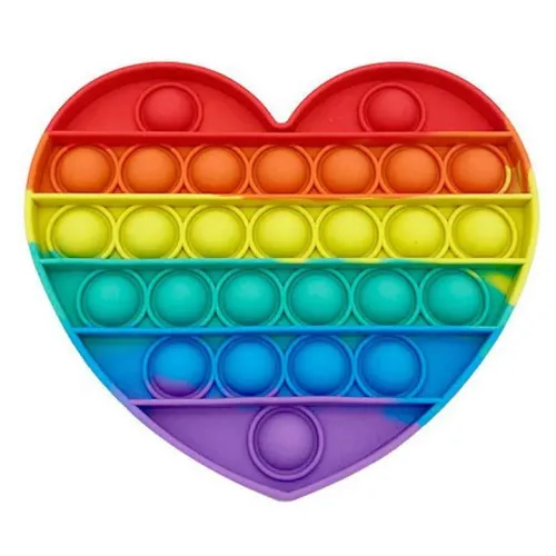 Великий POP IT Heart веселка, 27 кнопок, різні форми, дитяча інтерактивна іграшка, антистрес, SPA силікон - фото 5