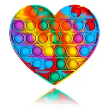 Большой POP IT Heart радуга, 27 кнопок, разные формы, детская интерактивная игрушка, антистресс, SPA силикон