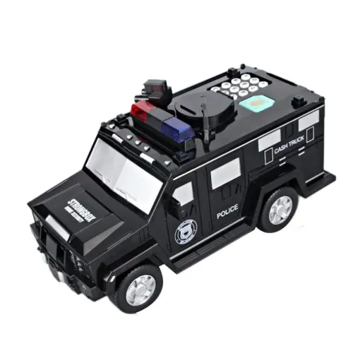 Дитяча скарбничка сейф машинка в стилі gelandewagen G63, Поліція. з кодовим замком, купюроприймач - фото 2