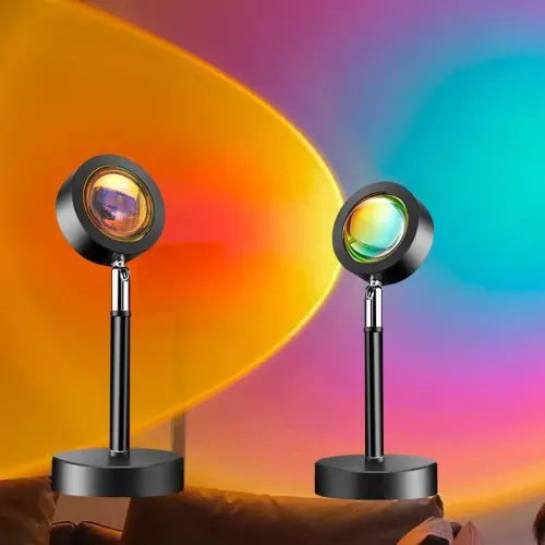 Проекционная лампа SUNSET Tik-tok q07 Lamp с эффектом заката, 4 цвета, наклон 180 градусов, от USB - фото 2