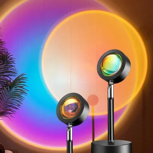 Проекционная лампа SUNSET Tik-tok q07 Lamp с эффектом заката, 4 цвета, наклон 180 градусов, от USB - фото 3