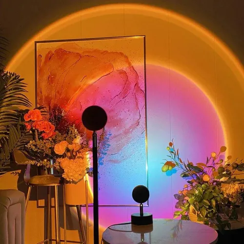 Проекционная лампа SUNSET Tik-tok q07 Lamp с эффектом заката, 4 цвета, наклон 180 градусов, от USB - фото 4