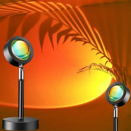 Проекционная лампа SUNSET Tik-tok q07 Lamp с эффектом заката, 4 цвета, наклон 180 градусов, от USB - фото 5