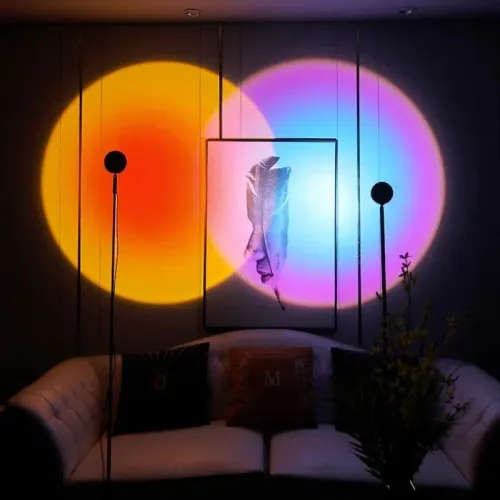 Проекционная лампа SUNSET Tik-tok q07 Lamp с эффектом заката, 4 цвета, наклон 180 градусов, от USB - фото 6
