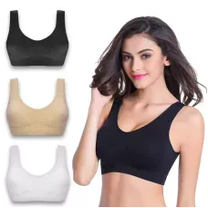 Набор из 3-х спортивных бесшовных бюстгальтеров AHHBRA comfort Fit, три цвета в комплекте