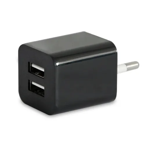 Адаптер живлення CUBE Pro від мережі 100-240 В 2 USB,  1 А/2.1A, чорний, глянсовий - фото 4