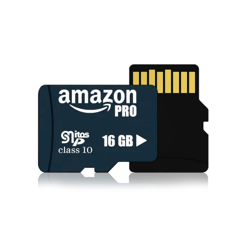 Карта памяти AMAZON PRO на 16 Гб, MicroSD, с кардридером, сlass 10, IPX7