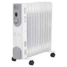 Обігрівач масляний 9 секцій Crownberg CB9S Pro, білий колір, 2000W