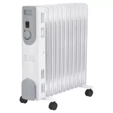 Обігрівач масляний 9 секцій Crownberg CB9S Pro, білий колір, 2000W