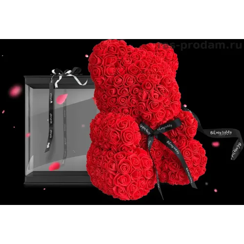 Великий Ведмедик з троянд у 3D Oh My Teddy 40 см заввишки - фото 2