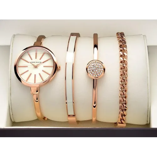 Подарунковий набір для жінок наручний годинник + 3 браслети Anne Klein GOLD в красивій упаковці! - фото 2