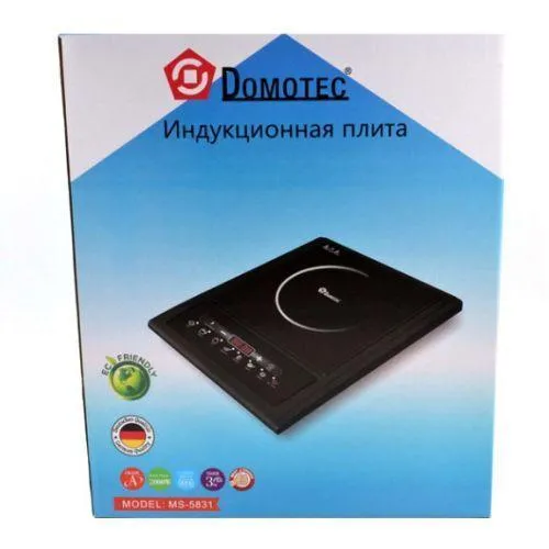 Індукційна варильна панель на одну конфорку Domotec Royalti line MS 5831, 2000 Вт, Чорна - фото 2