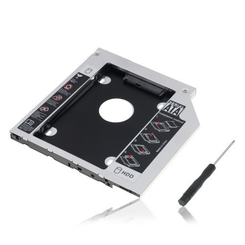 Адаптер для замены DVD-привода на HDD/SSD диск GemBird, низкопрофильный OptiBay 2.5'', 9.5/12.7 мм, SATA/mSATA - фото 3