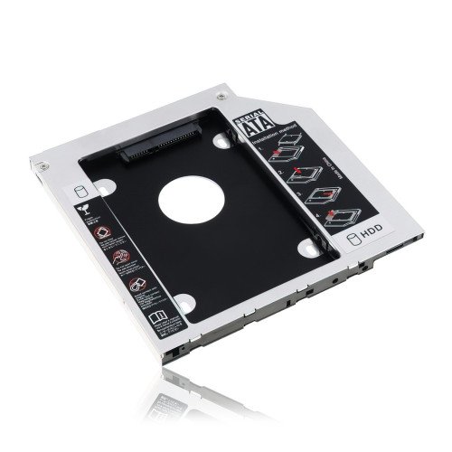 Адаптер для замены DVD-привода на HDD/SSD диск GemBird, низкопрофильный OptiBay 2.5'', 9.5/12.7 мм, SATA/mSATA - фото 5