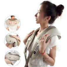 Вібро масажер для всього тіла 3D Wellneo Cervical Massage Shawls здоров'я. 4 в 1, шиацу, сірий