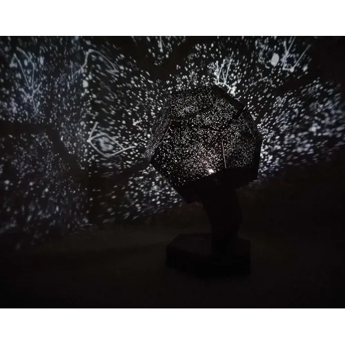 Нічник проектор зоряного неба Galaxy Lamp BLACK motion, обертання 360° , Чорний - фото 4