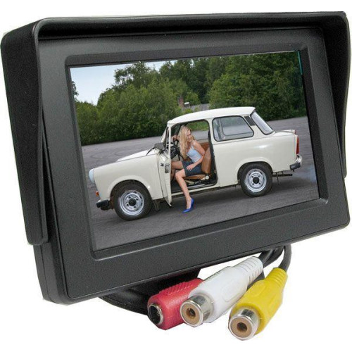 Автомобільний монітор для камери заднього виду Security TFT monitor 4.3 дюйми, з козирком, JL403HR, чорний - фото 4