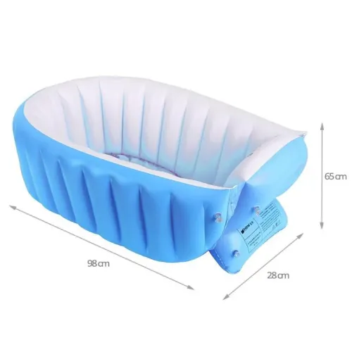 Детская надувная ванночка Intime Baby Bath Tub, насос в подарок, 98*28 см, два цвета - фото 7