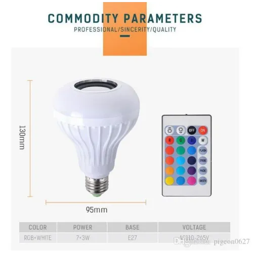 Bluetooth лампочка з динаміком і пультом дистанційного керування Buble Lamp (лампа колонка Е27) - фото 7