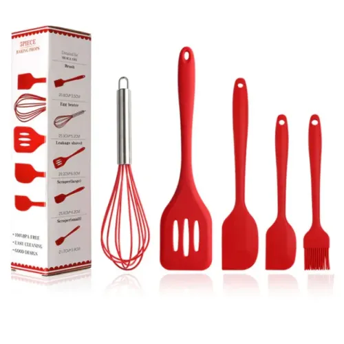 Набір із 5 предметів для кухні USA EASY Kitchen silicone set, силіконові лопатки - фото 4