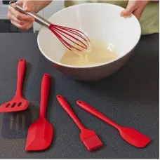 Набор из 5 предметов для кухни USA EASY Kitchen silicone set, силиконовые лопатки Красный