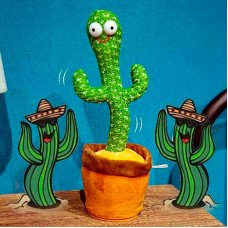 Большой танцующий кактус LOL Cactus 32 см, повторюша, 120 мелодий, на батарейках