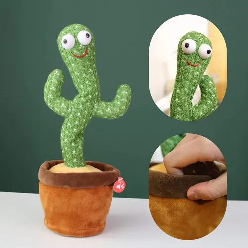 Большой танцующий кактус LOL Cactus 32 см, повторюша, 120 мелодий, на батарейках - фото 3