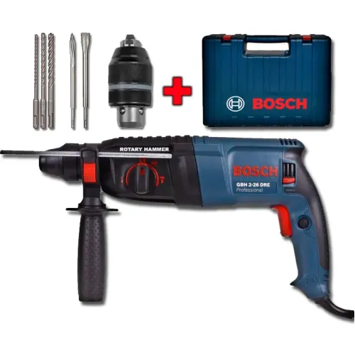 Профессиональный перфоратор 800Вт Bosch GBH 2-26 DRF PL, с набором + Чемодан