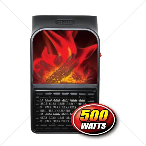 Портативний міні обігрівач Flame heater Pro з пультом, 500 Вт, чорний - фото 2