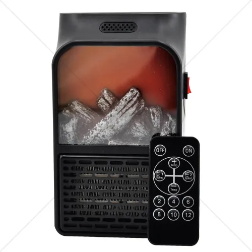 Портативний міні обігрівач Flame heater Pro з пультом, 500 Вт, чорний - фото 3