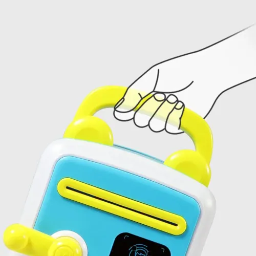 Дитяча скарбничка-сейф з кодовим замком та купюроприймачем рожева face recognition moneybox - фото 7