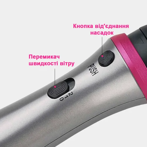 Багатофункціональний фен-стайлер для укладання та завивки волосся 4 насадки в 1 + ФУНКЦІЯ ІОНІЗАЦІЇ VGR V-408 - фото 9