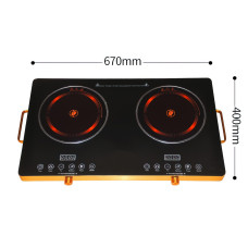 Індукційна плита Domotec MS 5881 інфрачервона на 2 конфорки, 3500 Вт