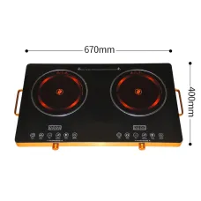 Індукційна плита Domotec MS 5881 інфрачервона на 2 конфорки, 3500 Вт