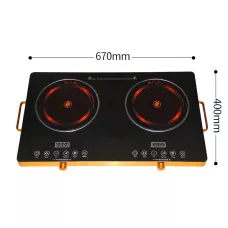 Індукційна плита Domotec MS 5881 інфрачервона на 2 конфорки, 3500 Вт